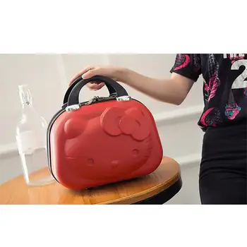 

HOT 14inch Lovely Makeup Case Bag Cartoon Pouch Travel Suitcase Cartoon Kitty Toiletries Case Beauty Tote Cute Handbag