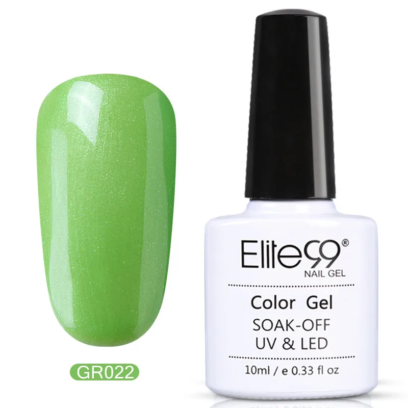 Elite99 Гель-лак серии зеленого цвета, долговечный Гель-лак для ногтей, вылечиваемый с УФ-лампой, светодиодный, основа, верхнее покрытие, Гель-лак, дизайн - Цвет: P-GR022