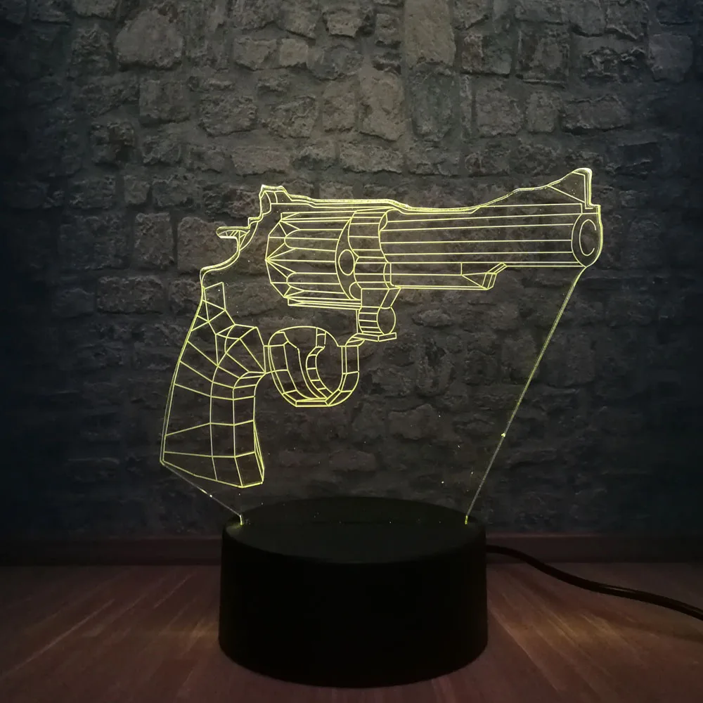 Боевой рояль игра PUBG TPS пистолет винтовка 3D Ночник светильник USB реветь 7 цветов изменить мальчик комната Декор Рождественский подарок детские игрушки
