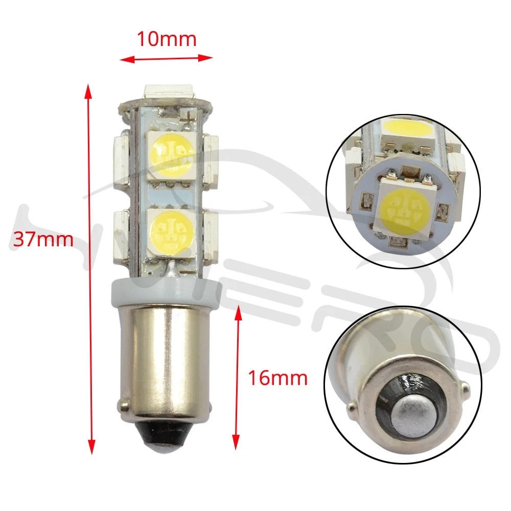 T11 Ba9s T4w 5050 9 Smd белые Автомобильные светодиодные габаритные лампы, Автомобильный светодиодный светильник в багажник, гирлянда, купольная дверная лампа, приборная панель, лампа, манометр, светильник Dc 12v