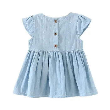 

Sweet Baby Girls Bow-knot Design Mini Dress Children Baby Summer Style Fashion Short Sleeve Party Dress Kids Clothes