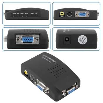 

In stock! PC laptop Composite Video AV S-Video RCA to PC Laptop VGA TV Converter adapter switch box hot selling