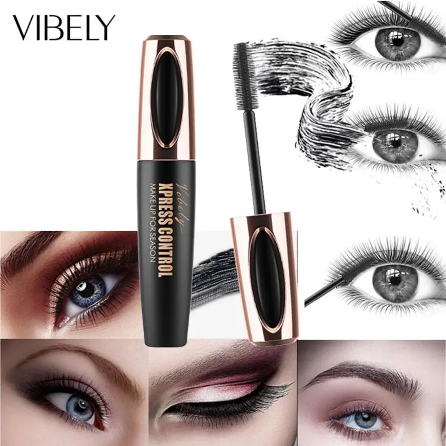 

Vibely Natural New Long Curling Makeup Eyelash Black Waterproof Fiber Mascara Women Professional Eye Lashes Dropshipping #Y