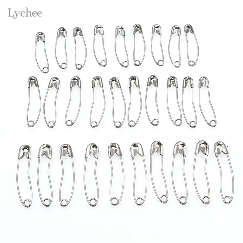 

Lychee 100pcs Stainless Steel Curved Safety Pins Sewing Craft For Patchwork DIY Handmade Apparel Sewing Accessories