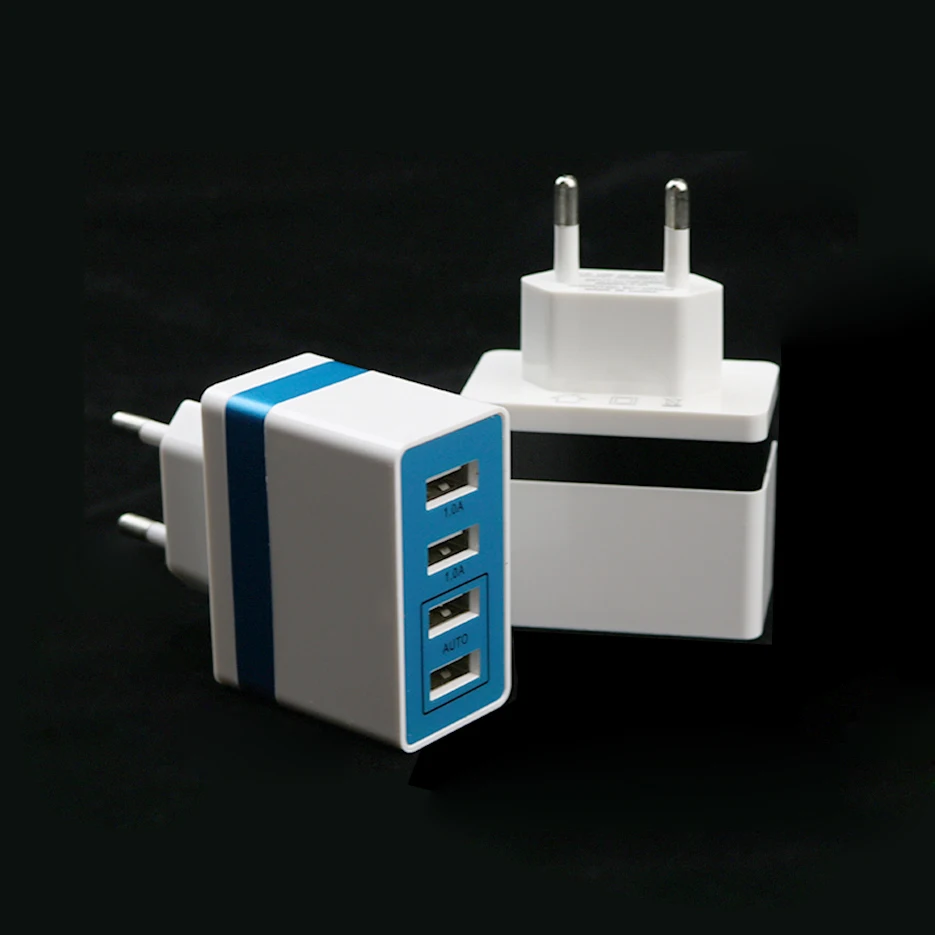 AMEEC 4 Port USB Charger EU Travel Charging Station Multiple USB Charger 4USB Portable Mobile Phone Charge Retail Wholesales (10)