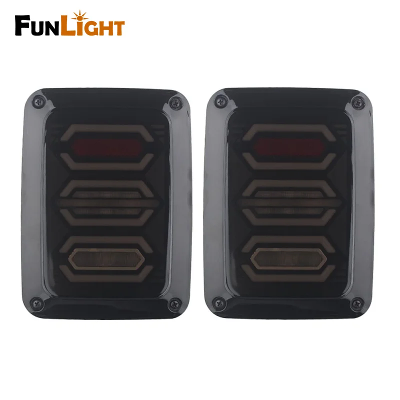 Smoke Lens Red LED Tail Brake Light Assembly W/Turn Signal & Back Up For Jeep Wrangler JK JKU Sports, Sahara, Freedom Rubicon