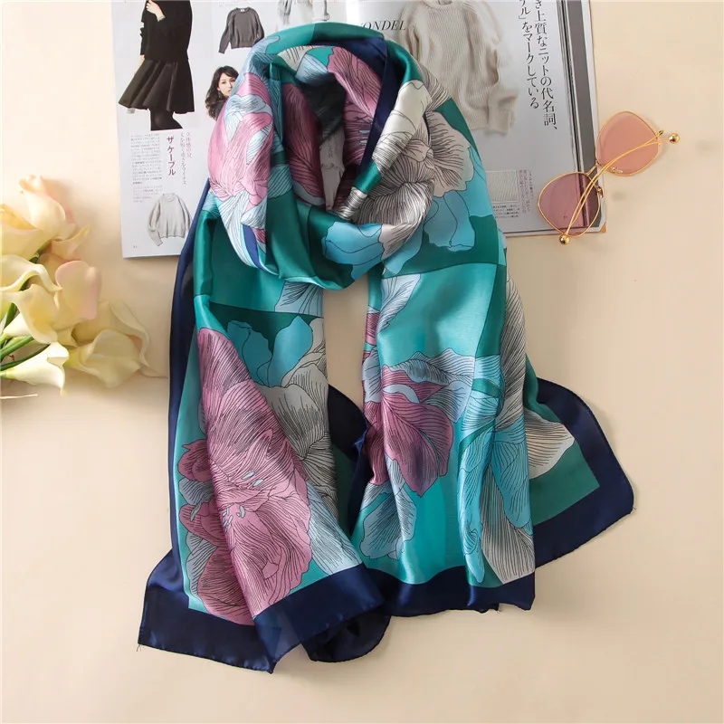 

2019 New Paris Luxury Brand Women Silk Scarf Designer Blanket Beach Bikini Swimwear Cover Up Pashmina Women Scarves Foulard