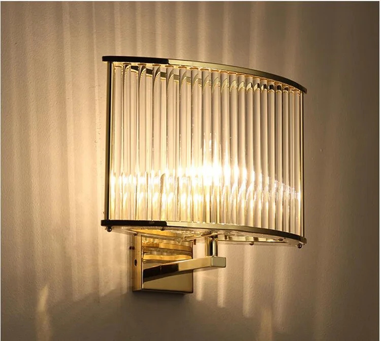 

Classic fashion design Gold Glass Rod+Metals Wall Lamp crystal lamp Decoration Lighting for Home staircase corridor bedside ligh