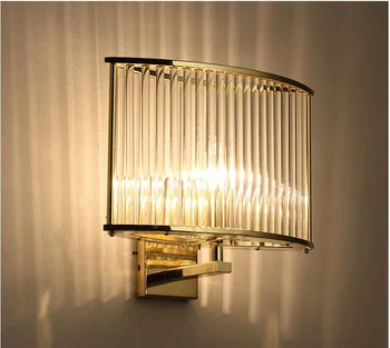 

Classic fashion design Gold Glass Rod+Metals Wall Lamp crystal lamp Decoration Lighting for Home staircase corridor bedside ligh