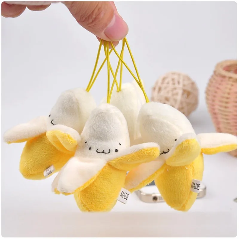 20pcslot 8cm Banana Plush Toys Super Kawaii Phone Bag Soft Stuffed Pendant Keychain Peluche Dolls (2)