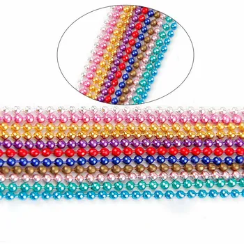 

70cm/pcs 1.5mm 10Color Metal Ball Bead Chain Waist Buckle Chain Bulk Necklace Bracelet Women Link & Necklace For DIY Jewelry