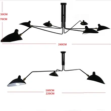 Modern 6 Arm Serge Mouille For Our Ceiling Lights Duckbilled For Bedroom Light Home lights Black Lampshade illuminazione New