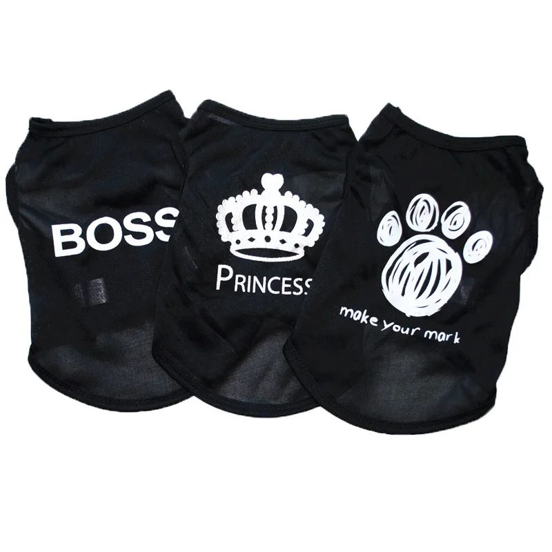 Cute Boss Princess Print Pet Vest Breathable Mesh Dog Clothes Puppy Cat Apprael Chihuahua Clothing for Small Dogs Yorkies 35