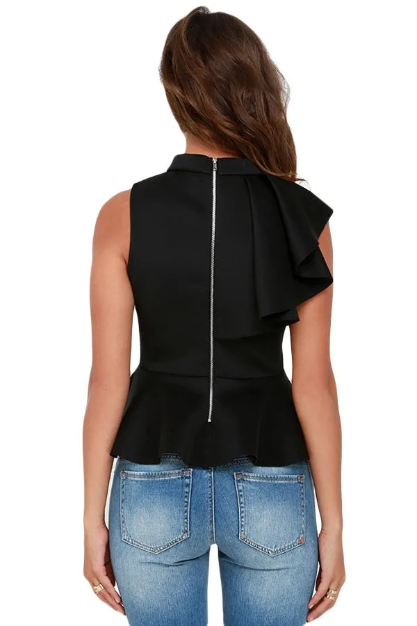 Black-Asymmetric-Ruffle-Side-Peplum-Top-LC25845-2-3
