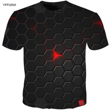 YFFUSHI 2018 Plus Size 5XL Male 3d t shirt Fashion Summer T shirt Top Dress Cool Plaid diamond 3d Hip Hop t shirts Fashion plus size plaid panel longline t shirt