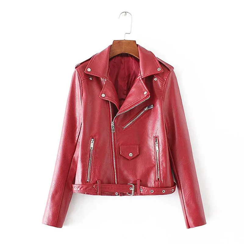 Plus Size 5XL Autumn Leather Jacket Women Casual Faux PU