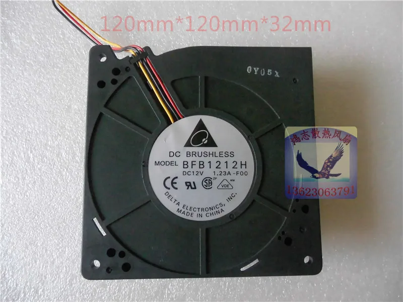 

DC12V 1.23A Server Cooling Fan For Delta Electronics BFB1212H -F00 Server Square Fan 3-wire 120x120x32mm