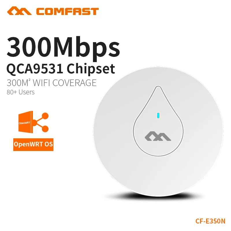 COMFAST 300Mbps WiFi Ceiling Wireless AP 802.11b/g/n Indoor AP 48V POE Support OPEN DD WRT Access Point Home Router CF-E350N COMFAST 300Mbps WiFi Ceiling Wireless AP 802.11b/g/n Indoor AP 48V POE Support OPEN DD WRT Access Point Home Router CF-E350N