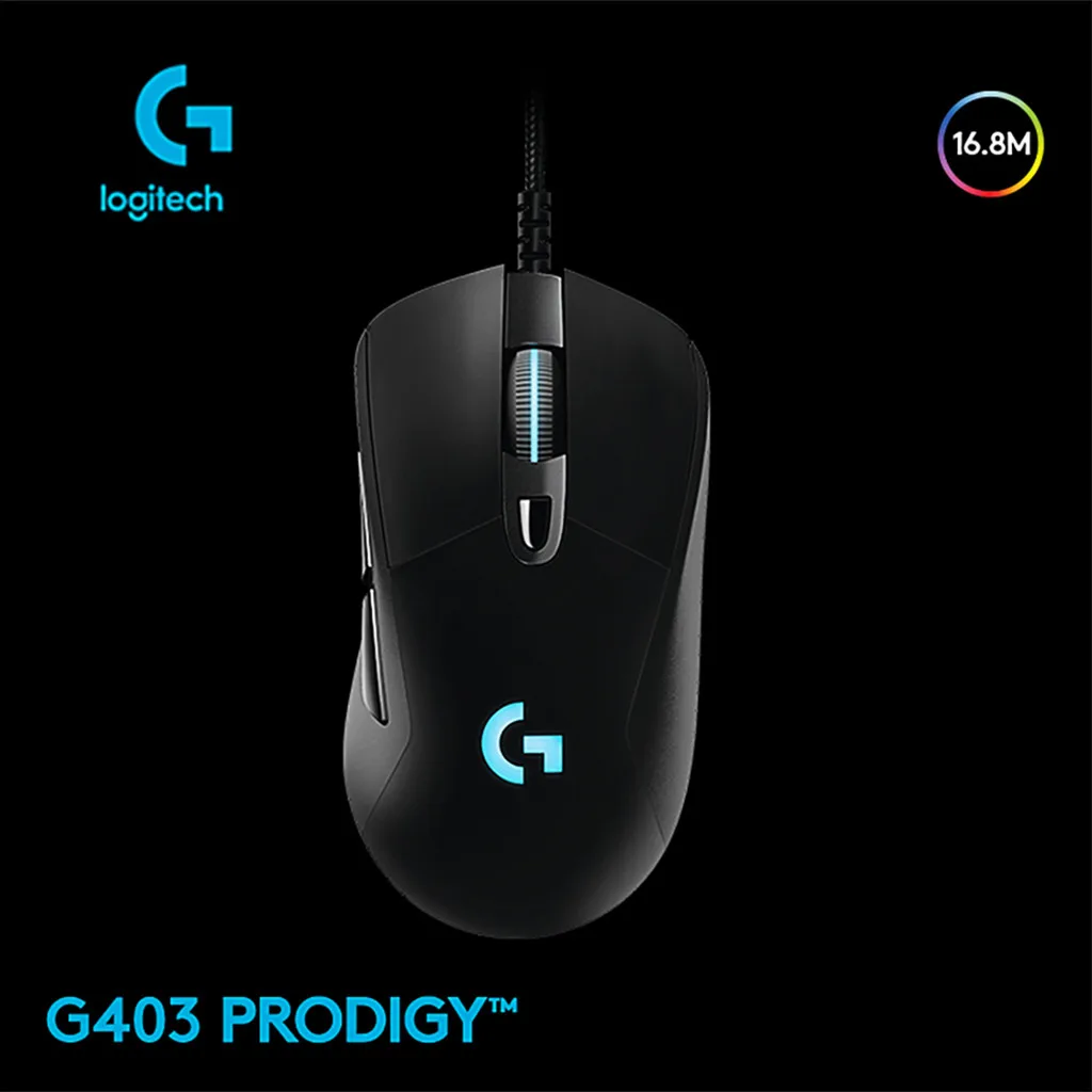 

Logitech G403 Prodigy Wired/2.4GHZ wireless Gaming Mouse RGB Weightable Ergonomics With High Performance Gaming Logitech g403