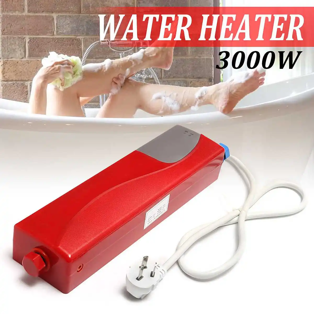 

Water Heaters Electric Tankless Shower Hot Water System With LED Lights Security Thermal Cut Out Memory Function 3000W 220V