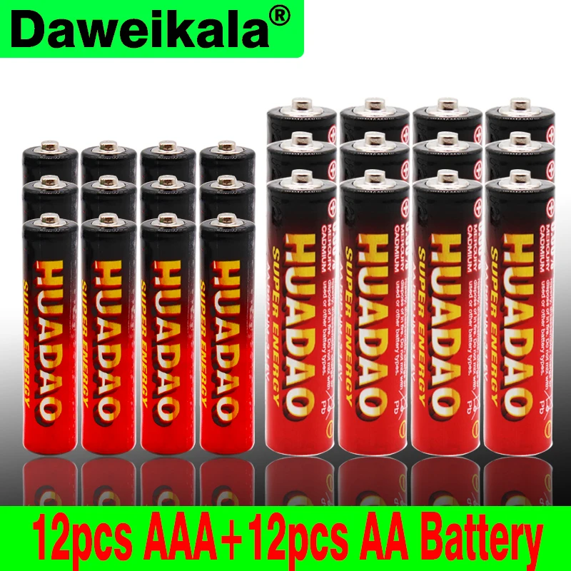 

12 pcs Alkaline Dry Battery 1.5v AA battery + AAA Batterias for camera,calculator, alarm clock, mouse ,remote control etc.