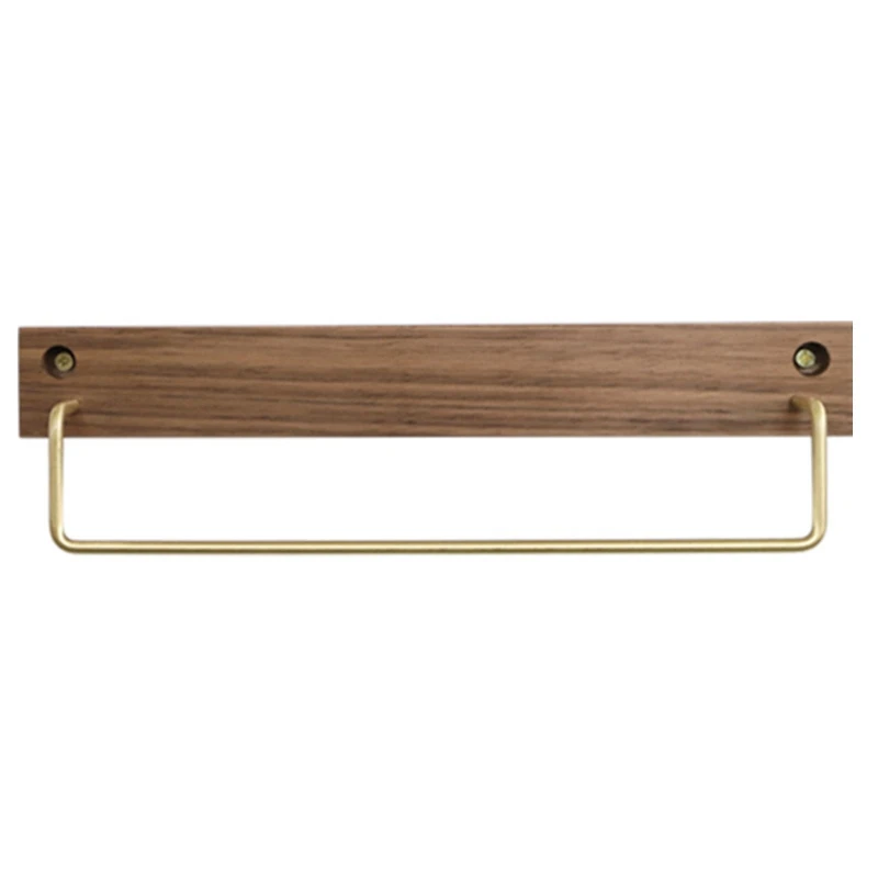 

Black Walnut Solid Wood Towel Rack Bathroom Shelf Wall Mounted Bathroom Single Rod Bathroom Towel Towel Rack Hanging Rod Kitch