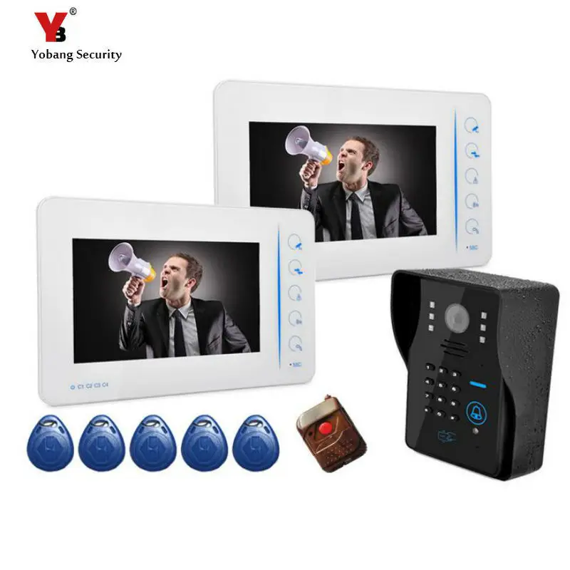 Yobang Security touch keypad 7\ Video Intercom for Phone Remote Unlock RFID Keypad Code number doorphone intercom door access