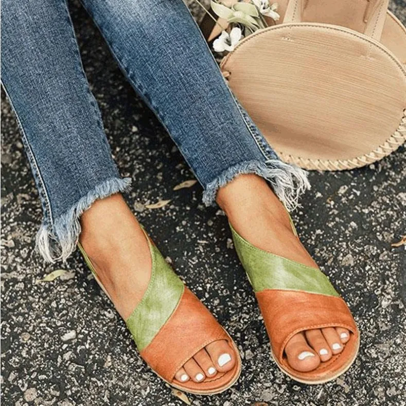 

Women Ankle Strap Buckle Summer Sandals Ladies Gladiator Flat Casual Open Toe Beach Shoes Plus Size Ladies Fashion Sandalia