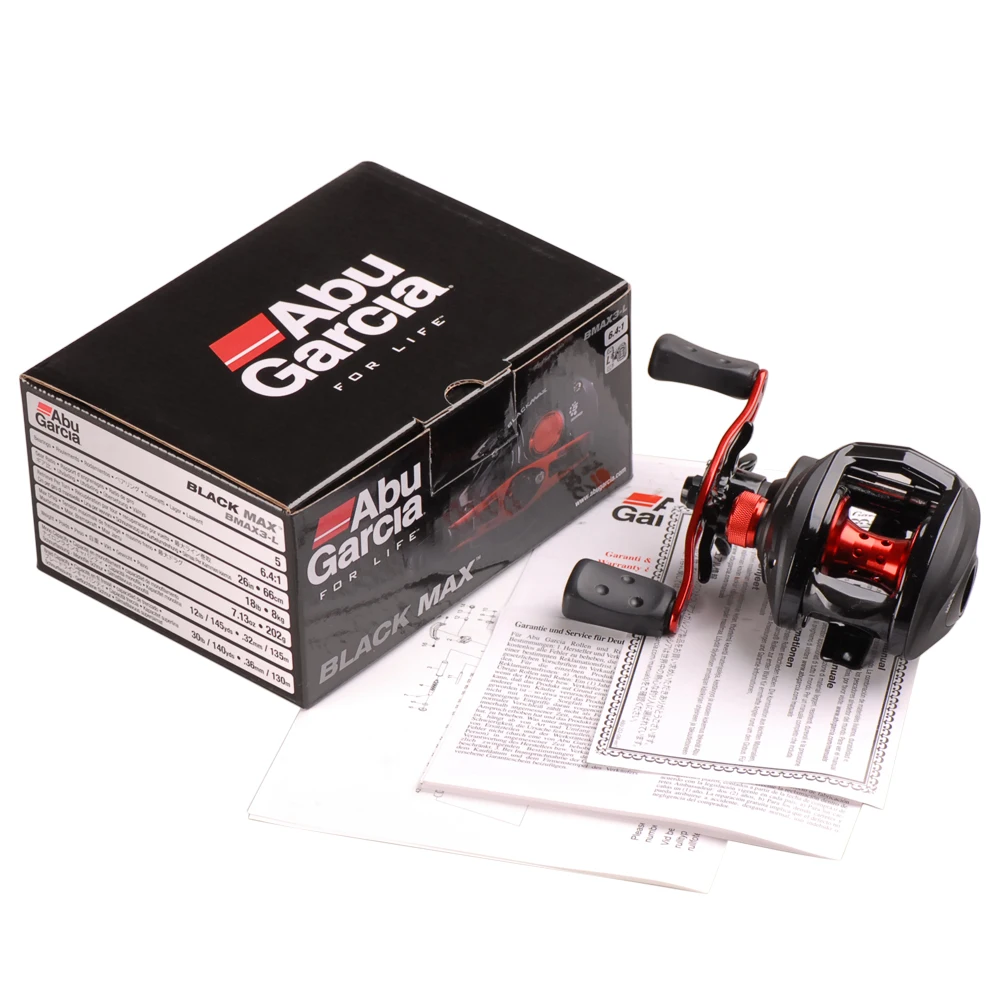 Abu Garcia Brand Black BMAX3 4+1BB 6.4:1 Fishing Water Drop Reels BMAX3 BMAX3-L Right Left Round Metal Fishing Reel Pesca Reel
