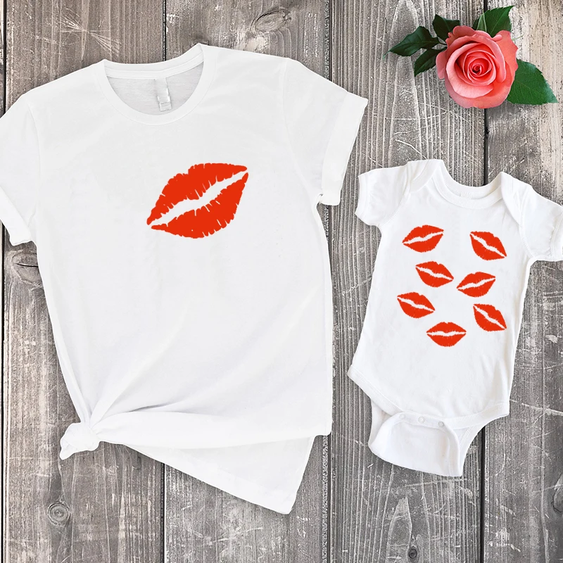 

2019 family matching clothes mommy and me tshirts mother daughter matching clothing big sister baby girl shirt summer kiss son
