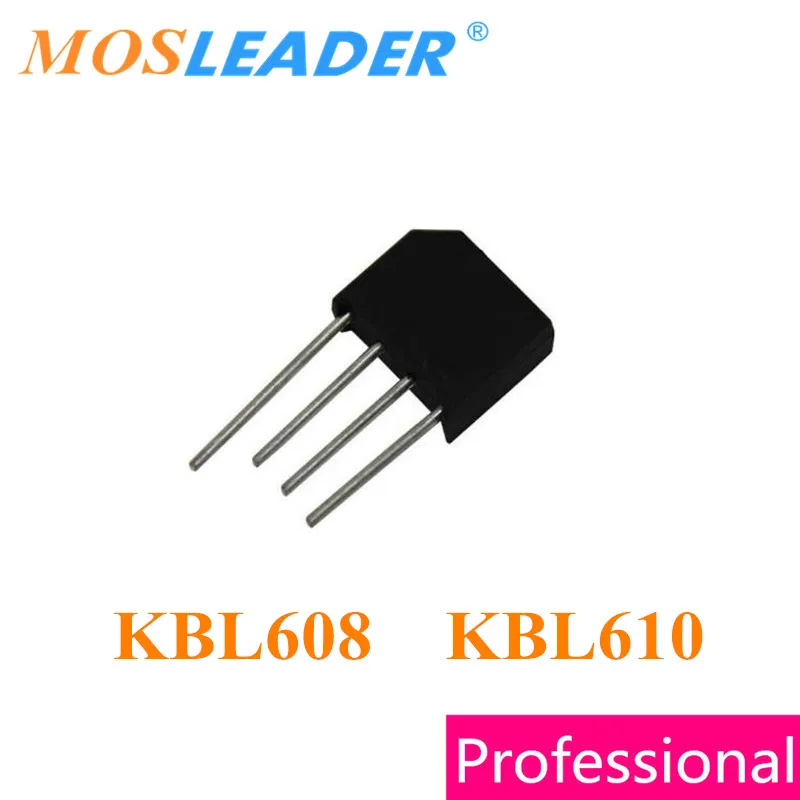 Mosleader KBL608 KBL610 DIP4 100PCS 6A 800V 1000V 1KV высокое качество | Электроника