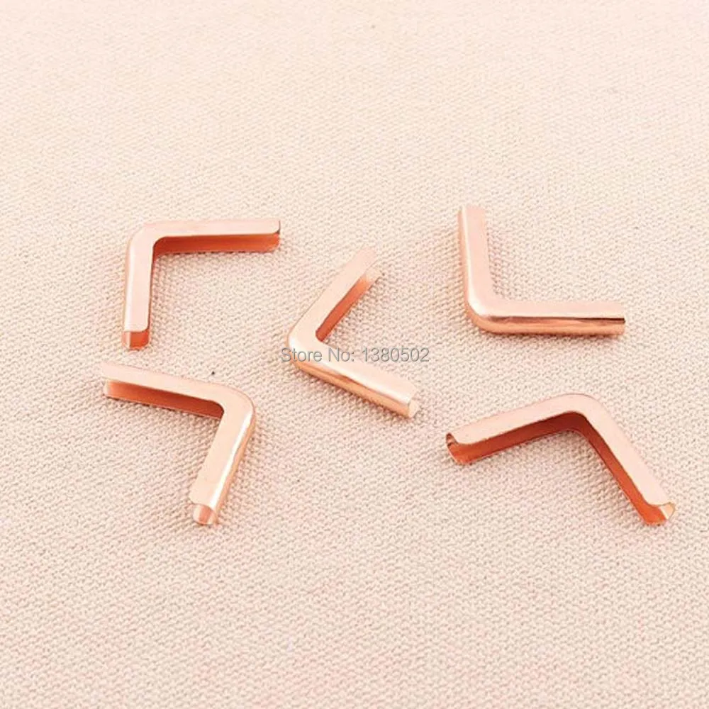 

30pcs/lot rose gold color metal Scrapbooking menu book corner protectors Diy accessories
