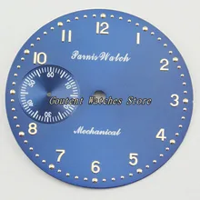 38,9 мм Parnis синий циферблат подходит приблизительный срок поставки: 6497 Чайка st36 наручные часы лица