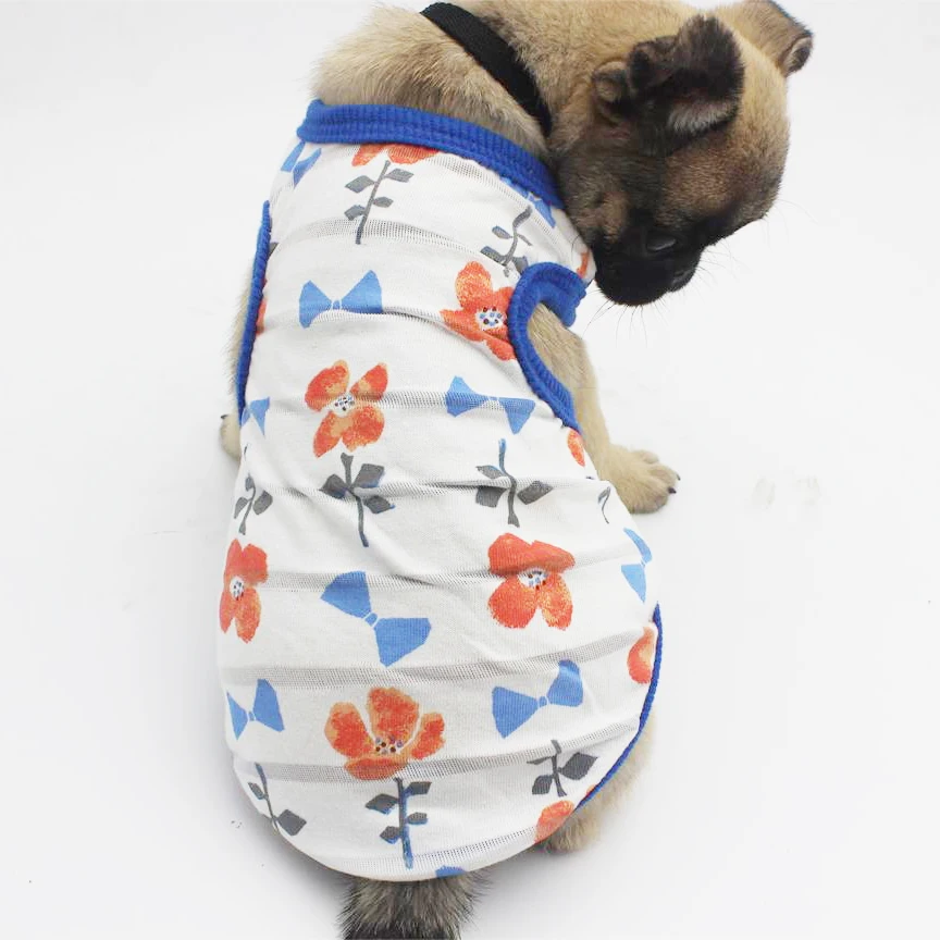 Flower Pet Dogs Clothes For Small Dog Summer Vest Sleeveless Print Dogs