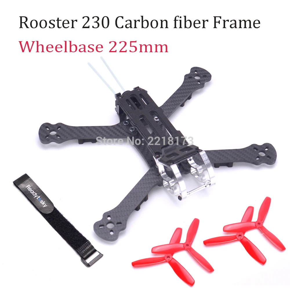 

Rooster 230 225mm 5" FPV Racing Drone Quadcopter Frame 5 Inch FPV Freestyle Frame 5045 Propeller Red For PUDA Armattan