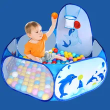 Мультяшный Дельфин узор детский мяч яма Складная моющаяся игрушка для бассейна детская Шестигранная океан игра палатка дом детский игровой бассейн