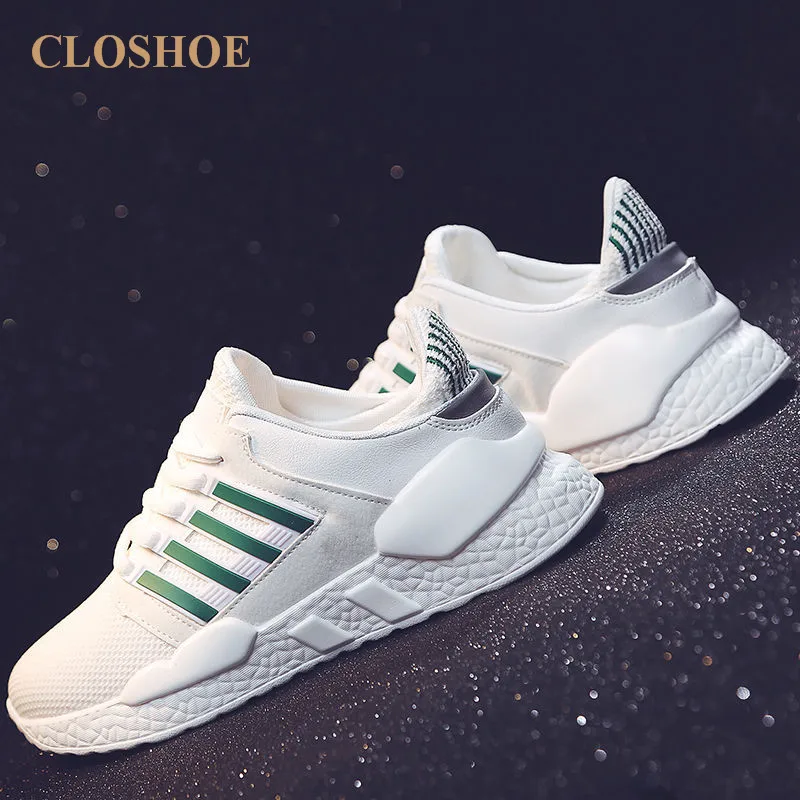 

CLOSHOE Summer New Recreational Joker of Little White Shoe Female Net Face Breathable Fly Knit Shoe Student Runs Shoe