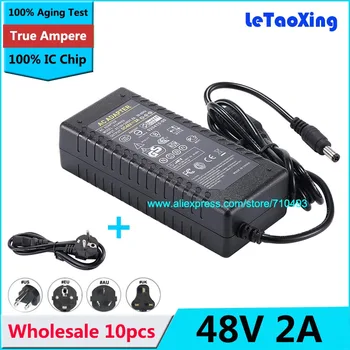 

10pcs AC DC 48V 2A Adapter Power Supply + Cord For 5050 3528 LED Rigid Strip Light LED Display LCD Monitor DHL Free shipping