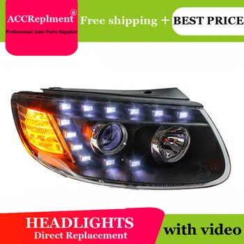 

Car Styling for Hyundai New SantaFe Headlights 2012 Santa Fe LED DRL Lens Double Beam H7 HID Xenon bi xenon lens