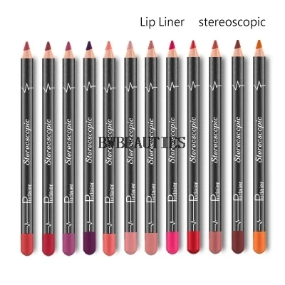 

300Sets/Lot 12 Colors/Set Sexy Matte Lip Stick Lipliner Lip Liner Pencil Matt Nude Lipsliner Pen Set Beauty Makeup Tool Cosmetic