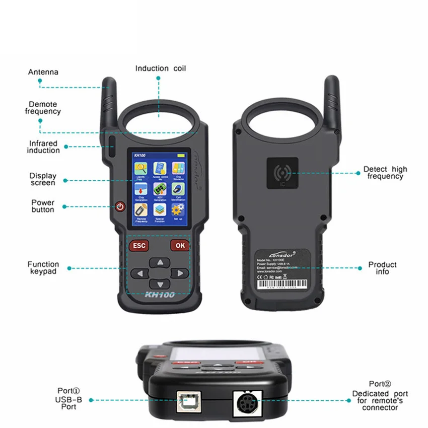 Lonsdor Original KH100 Car Key Programmer Remote Frequency Tester Chip Generator Detect IMMO Unlock Smart Key for Toyota