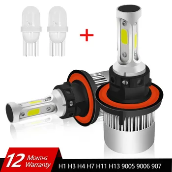 

2pcs+2pcs H4 LED H7 H11 H8 HB4 H1 H3 HB3 9005 9006 Auto S2 Car Headlight Bulbs 72W 8000LM Car Styling 6500K led automotivo