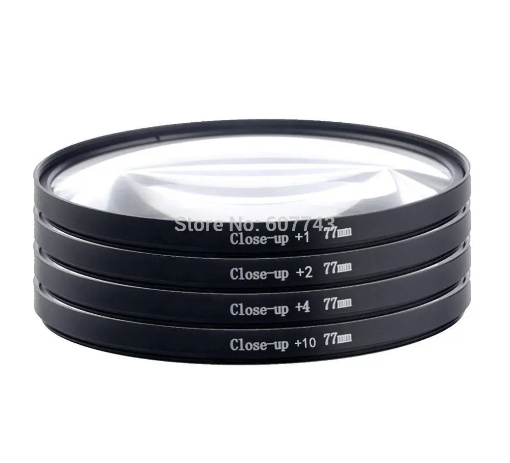 77mm Macro Close up Close Up +1 +2 +4 +10 Lens Filter Kit with Pouch