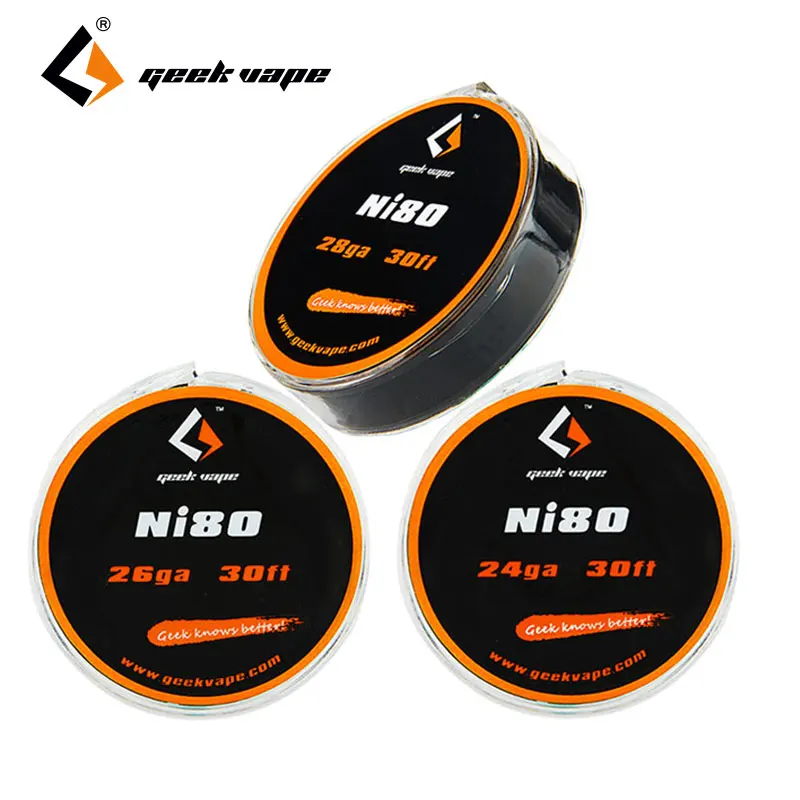 Оригинальный атомайзер GeekVape DIY Tape Wire (Ni80) 30ft RTA 24GA 26GA 28GA с антирассеивающим