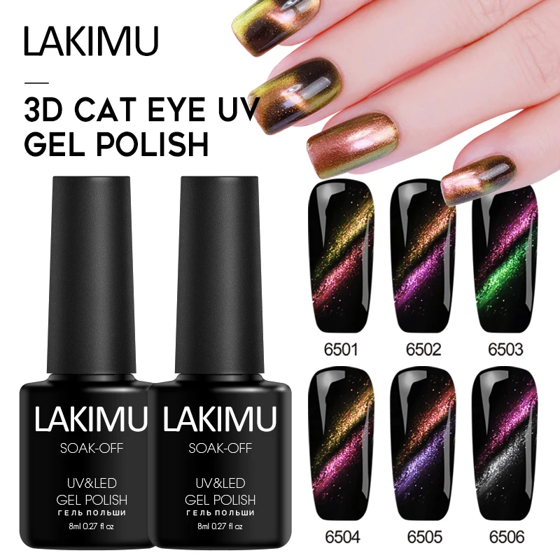 

Lakimu Nail Gel Polish Cat Eyes UV Gel Varnish 3D Magnetic Colors Cat's Eye Soak Off Nail Gel Lacquer Flower Nail Decorations
