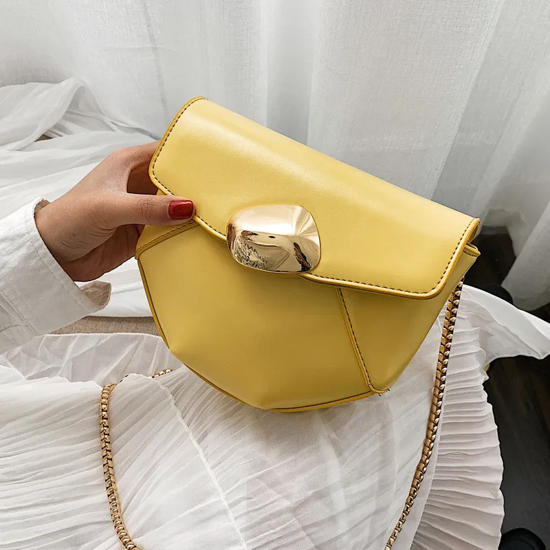 

Fashion Saddle bag for women 2019 luxury designer ladies Sling bag PU leather mini Chain crossbody bags sac a main wallet black