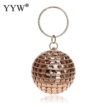 

YYW New Arrival Clutch Bag Beaded Women Evening Bags Diamond Handbags Rhinestones Purse Day Clutches Evening Bag Circular Shaped