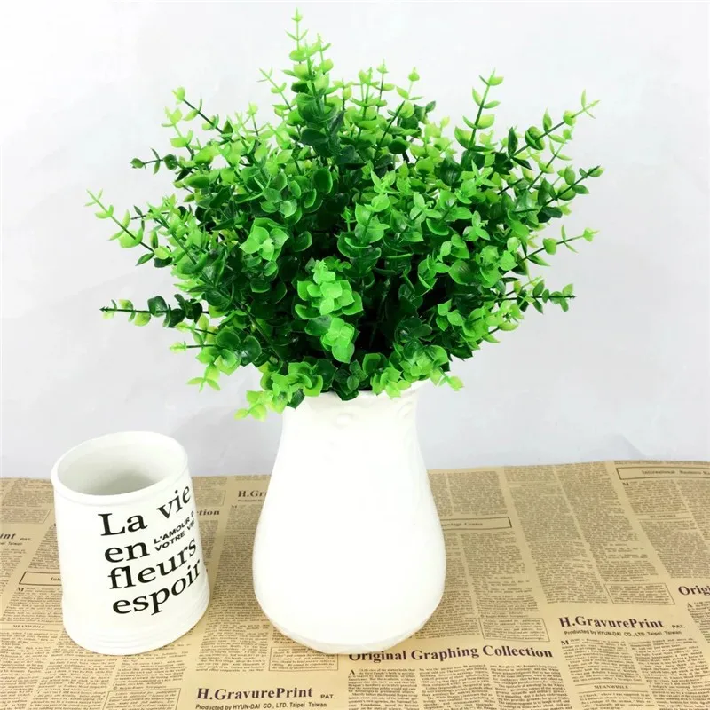 1 искусственное растение с зелеными листьями в горшке цветы для офиса Свадебные комнаты домашний декор искусственные растения для украшения P20
