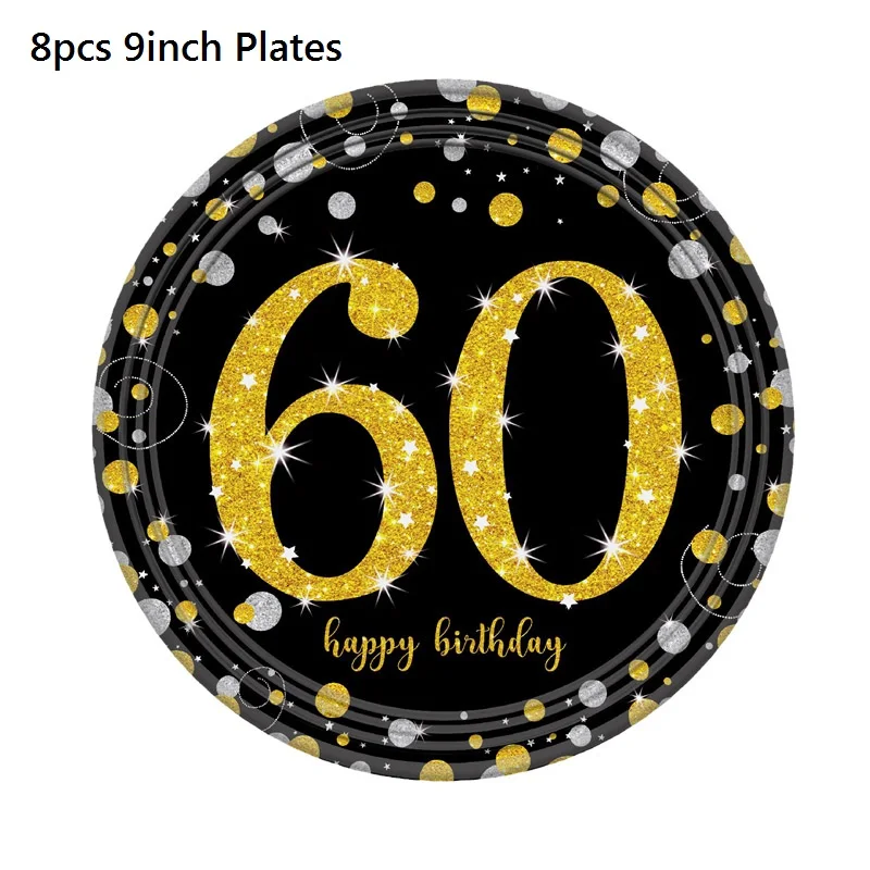 Одноразовые наборы посуды для дня рождения, декоративные бумажные стаканчики, тарелка, баннер, скатерть для 21/30/40/50/60st, принадлежности для дня рождения - Цвет: A16