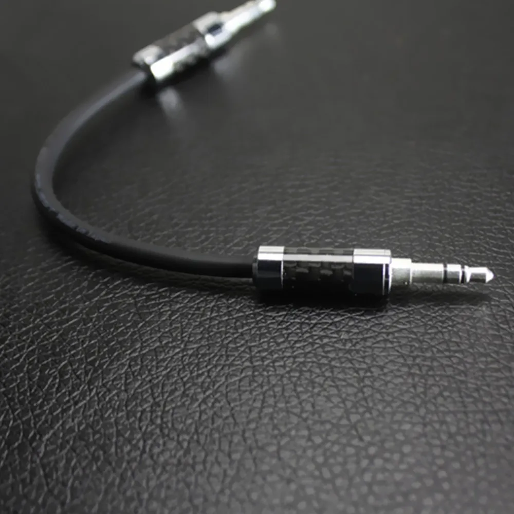 

Hot Sales 15CM AUX Cable 3.5mm Male to Male Carbon fiber rhodium plating Audio Cable Walnut F1 Amplifier V2 V2S/Zishan Z1 Z2 MP3